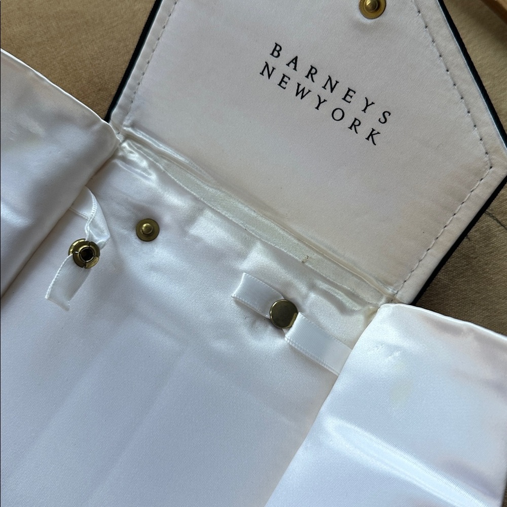 Vintage Jewelry Wrap Holder Envelope Satin lined Snaps Grosgrain fabric cover